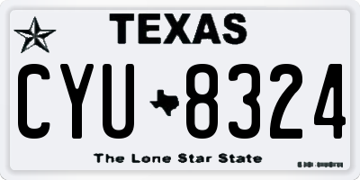 TX license plate CYU8324