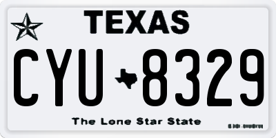 TX license plate CYU8329