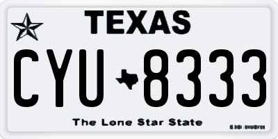 TX license plate CYU8333
