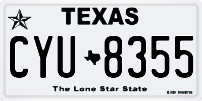 TX license plate CYU8355