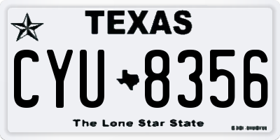 TX license plate CYU8356