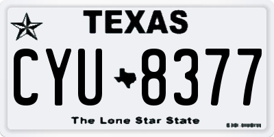 TX license plate CYU8377