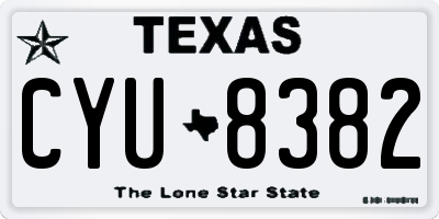 TX license plate CYU8382