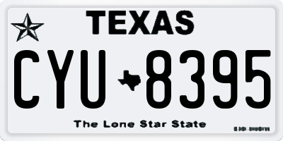 TX license plate CYU8395