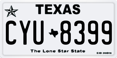 TX license plate CYU8399
