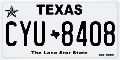 TX license plate CYU8408
