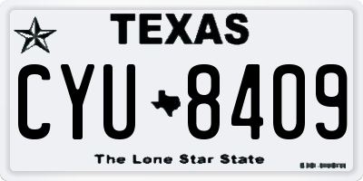TX license plate CYU8409