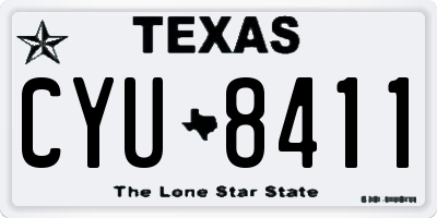 TX license plate CYU8411