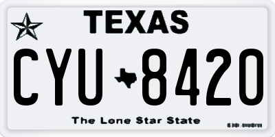 TX license plate CYU8420