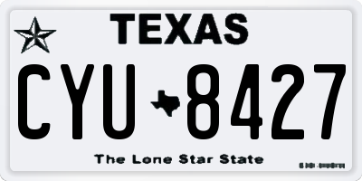 TX license plate CYU8427