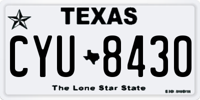 TX license plate CYU8430