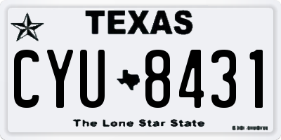 TX license plate CYU8431