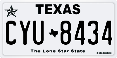TX license plate CYU8434