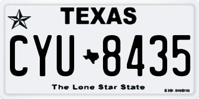 TX license plate CYU8435