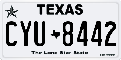 TX license plate CYU8442