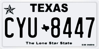 TX license plate CYU8447