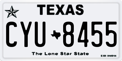 TX license plate CYU8455