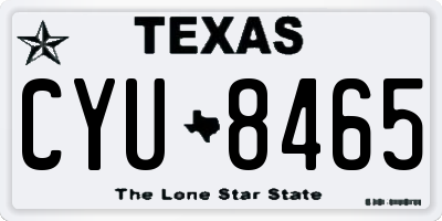 TX license plate CYU8465