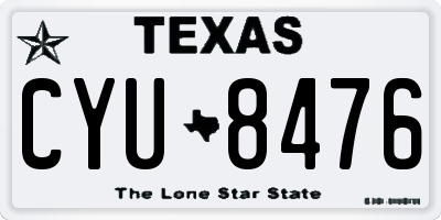 TX license plate CYU8476