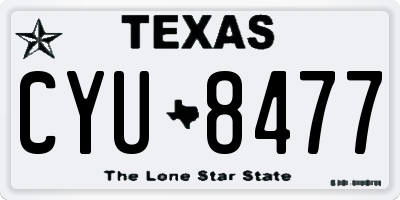 TX license plate CYU8477