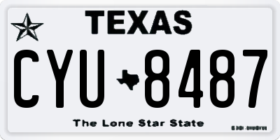 TX license plate CYU8487
