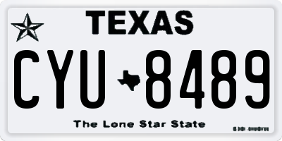 TX license plate CYU8489