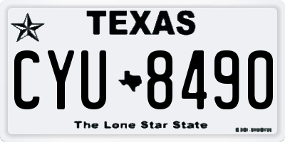 TX license plate CYU8490