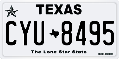 TX license plate CYU8495