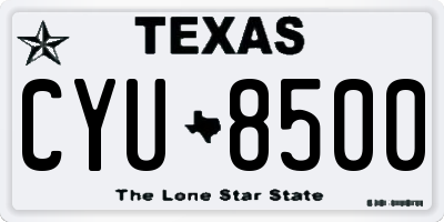 TX license plate CYU8500