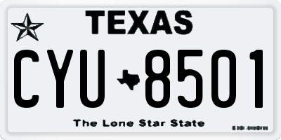 TX license plate CYU8501
