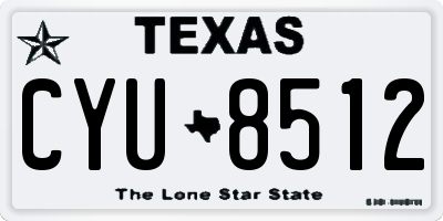 TX license plate CYU8512