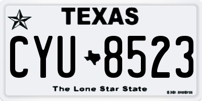 TX license plate CYU8523