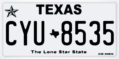TX license plate CYU8535