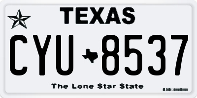 TX license plate CYU8537