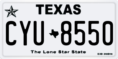 TX license plate CYU8550