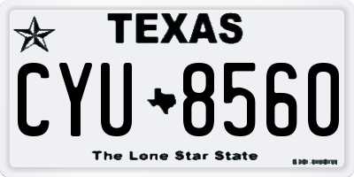 TX license plate CYU8560