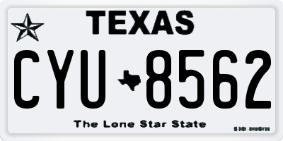 TX license plate CYU8562