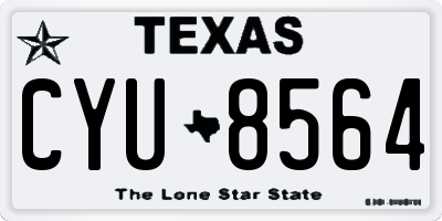 TX license plate CYU8564