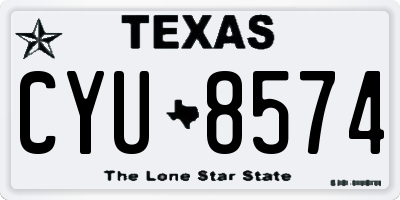 TX license plate CYU8574