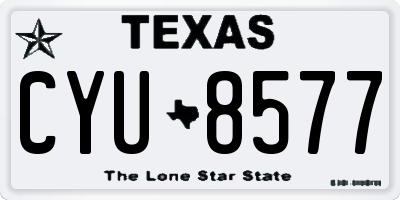 TX license plate CYU8577