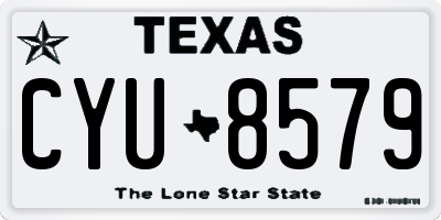 TX license plate CYU8579