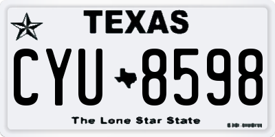 TX license plate CYU8598