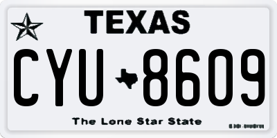 TX license plate CYU8609