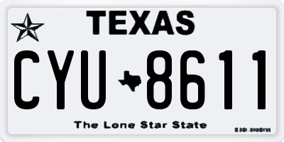 TX license plate CYU8611