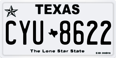 TX license plate CYU8622