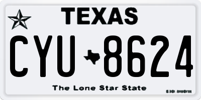 TX license plate CYU8624