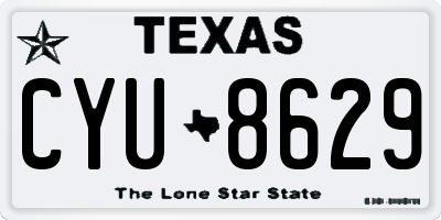 TX license plate CYU8629