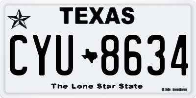 TX license plate CYU8634