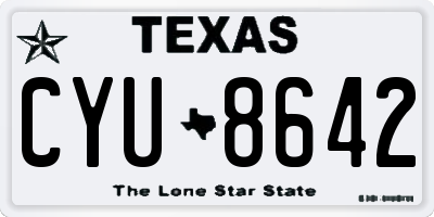 TX license plate CYU8642