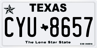 TX license plate CYU8657